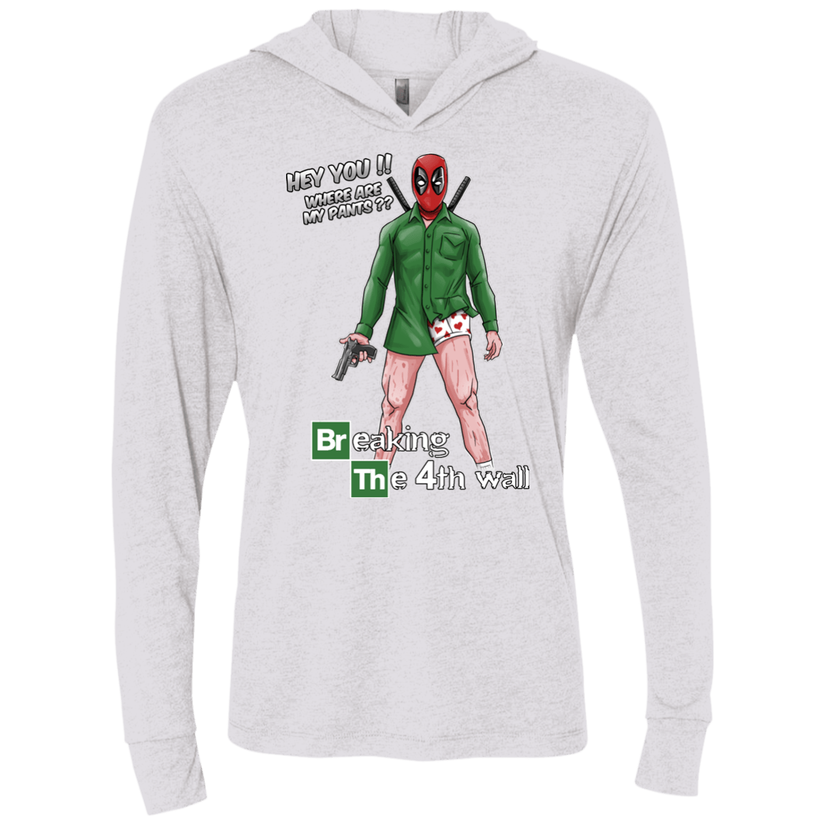 T-Shirts Heather White / X-Small Breaking the 4th Wall Triblend Long Sleeve Hoodie Tee