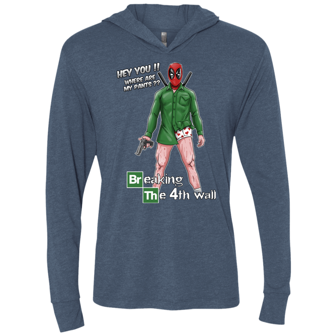 T-Shirts Indigo / X-Small Breaking the 4th Wall Triblend Long Sleeve Hoodie Tee