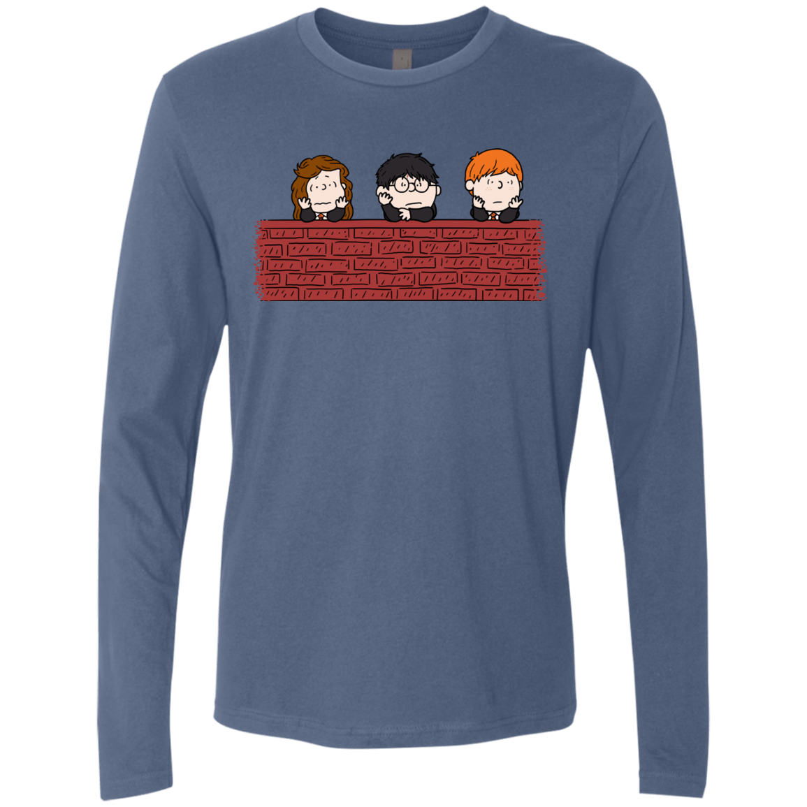 T-Shirts Indigo / S Brick Wall Men's Premium Long Sleeve