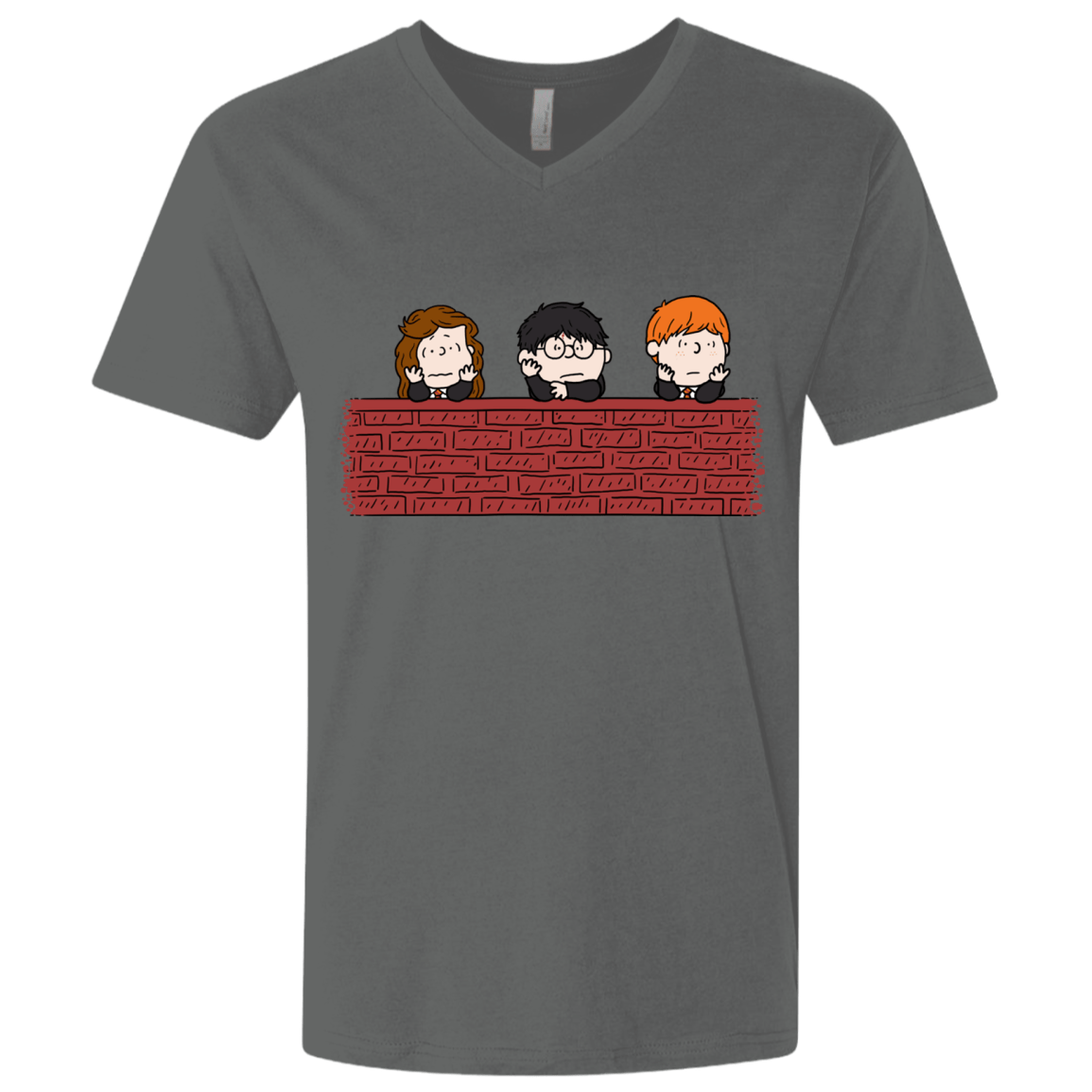 T-Shirts Heavy Metal / X-Small Brick Wall Men's Premium V-Neck