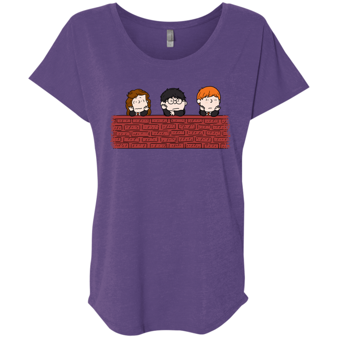 T-Shirts Purple Rush / X-Small Brick Wall Triblend Dolman Sleeve