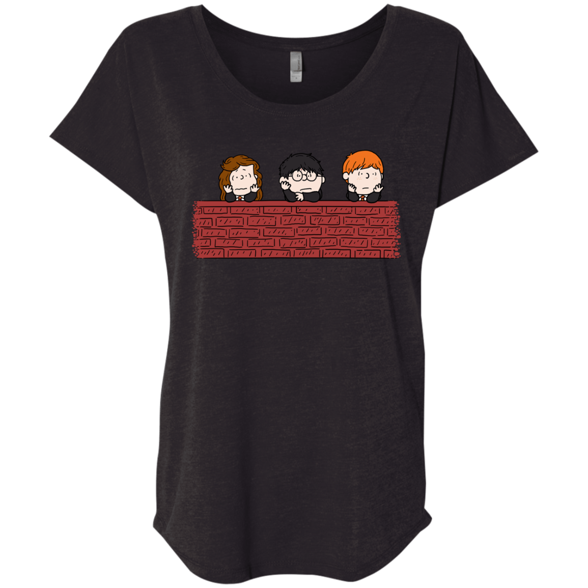 T-Shirts Vintage Black / X-Small Brick Wall Triblend Dolman Sleeve