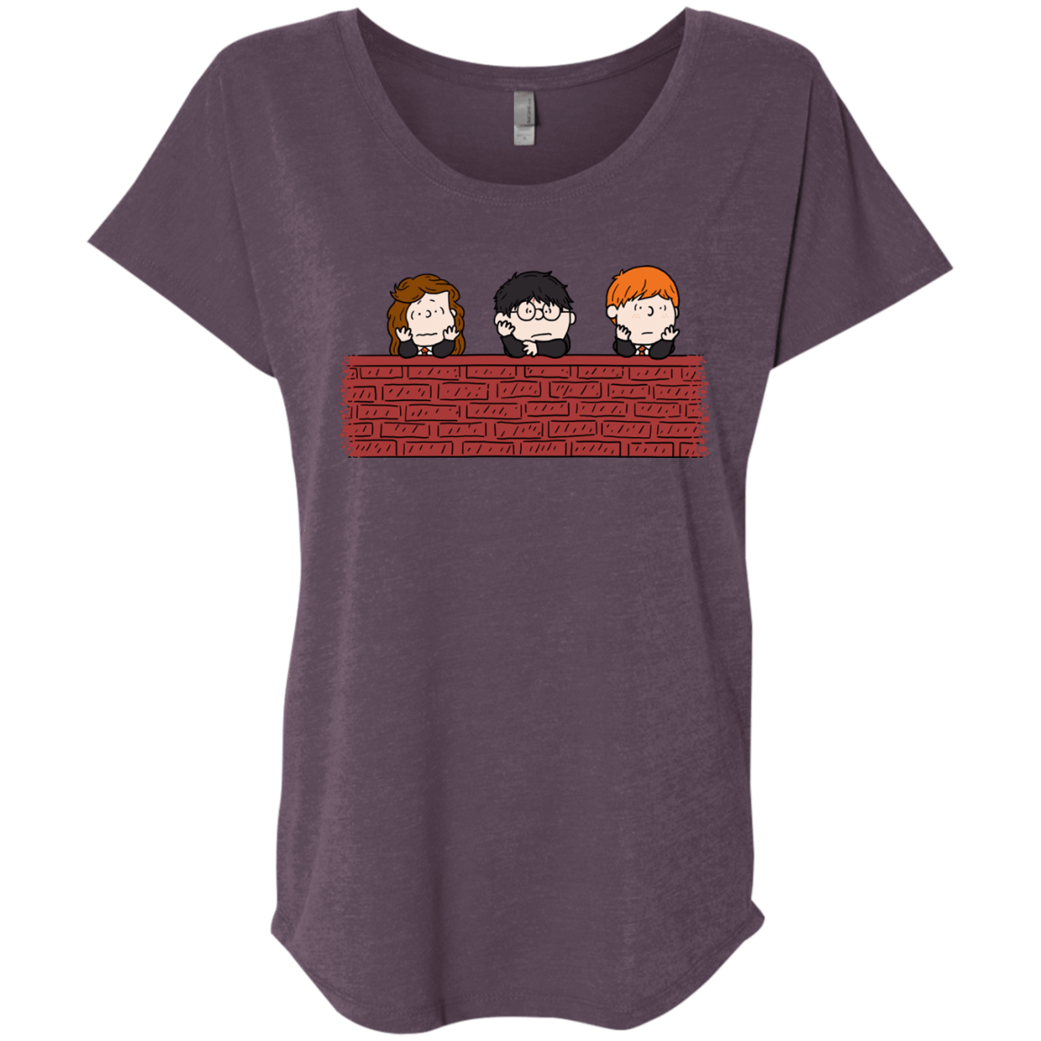 T-Shirts Vintage Purple / X-Small Brick Wall Triblend Dolman Sleeve