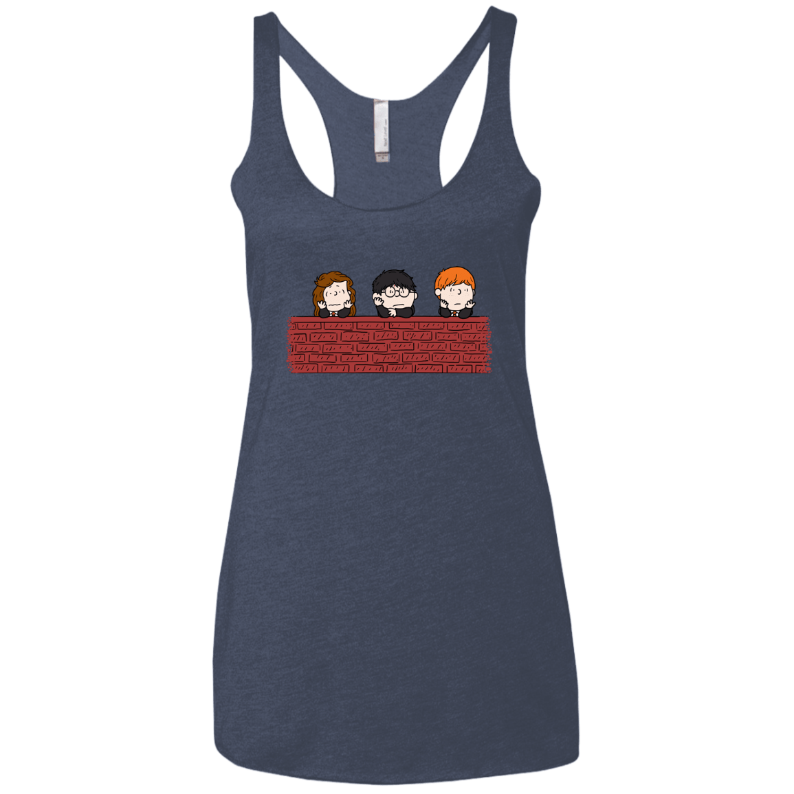 T-Shirts Vintage Navy / X-Small Brick Wall Women's Triblend Racerback Tank