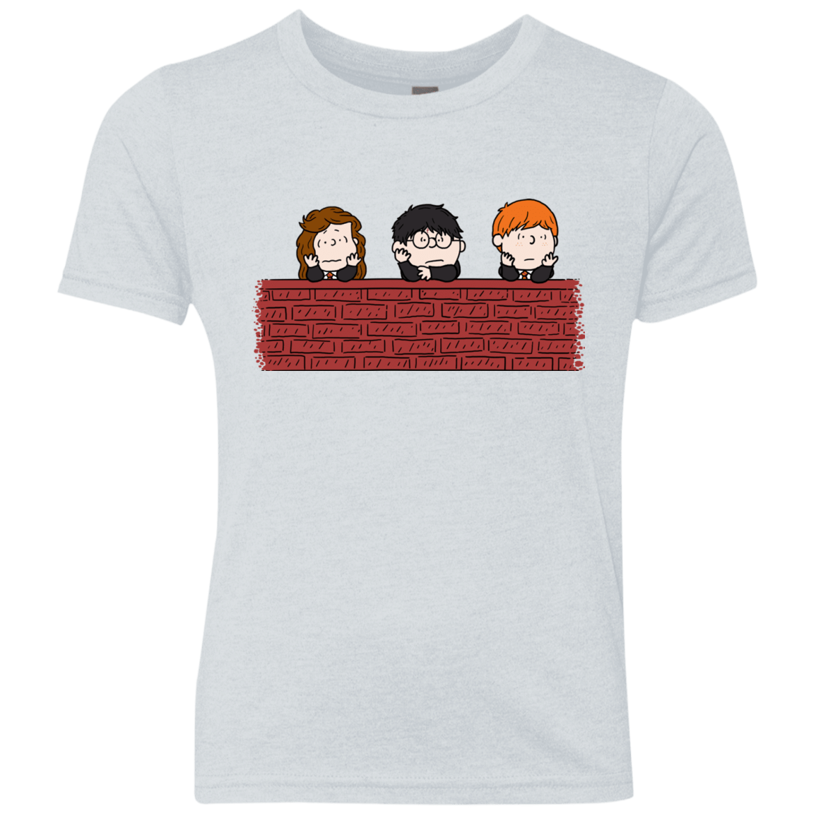 T-Shirts Heather White / YXS Brick Wall Youth Triblend T-Shirt