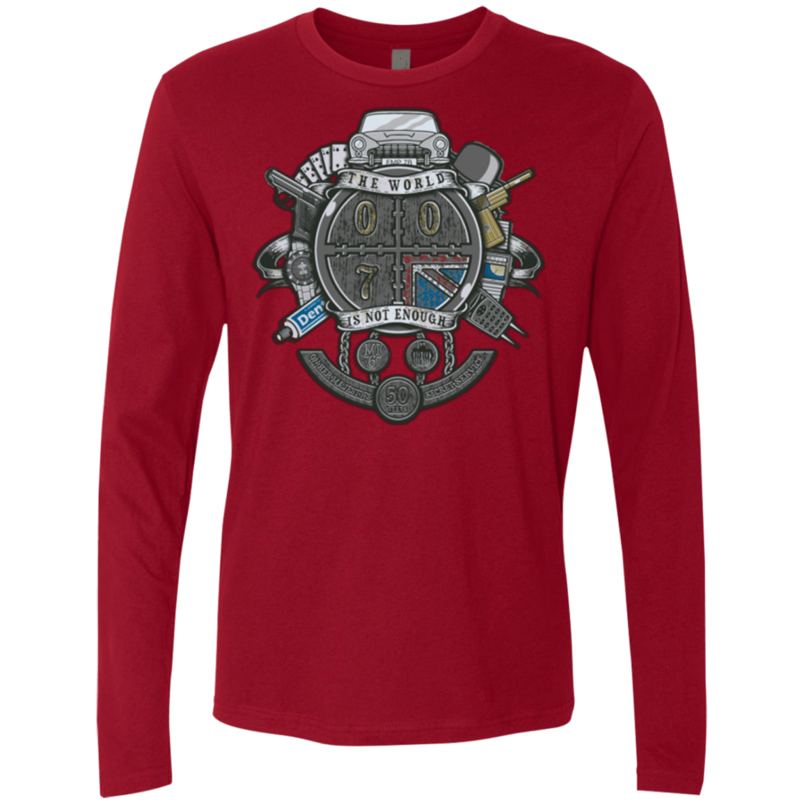 T-Shirts Cardinal / Small British Spy Crest Men's Premium Long Sleeve