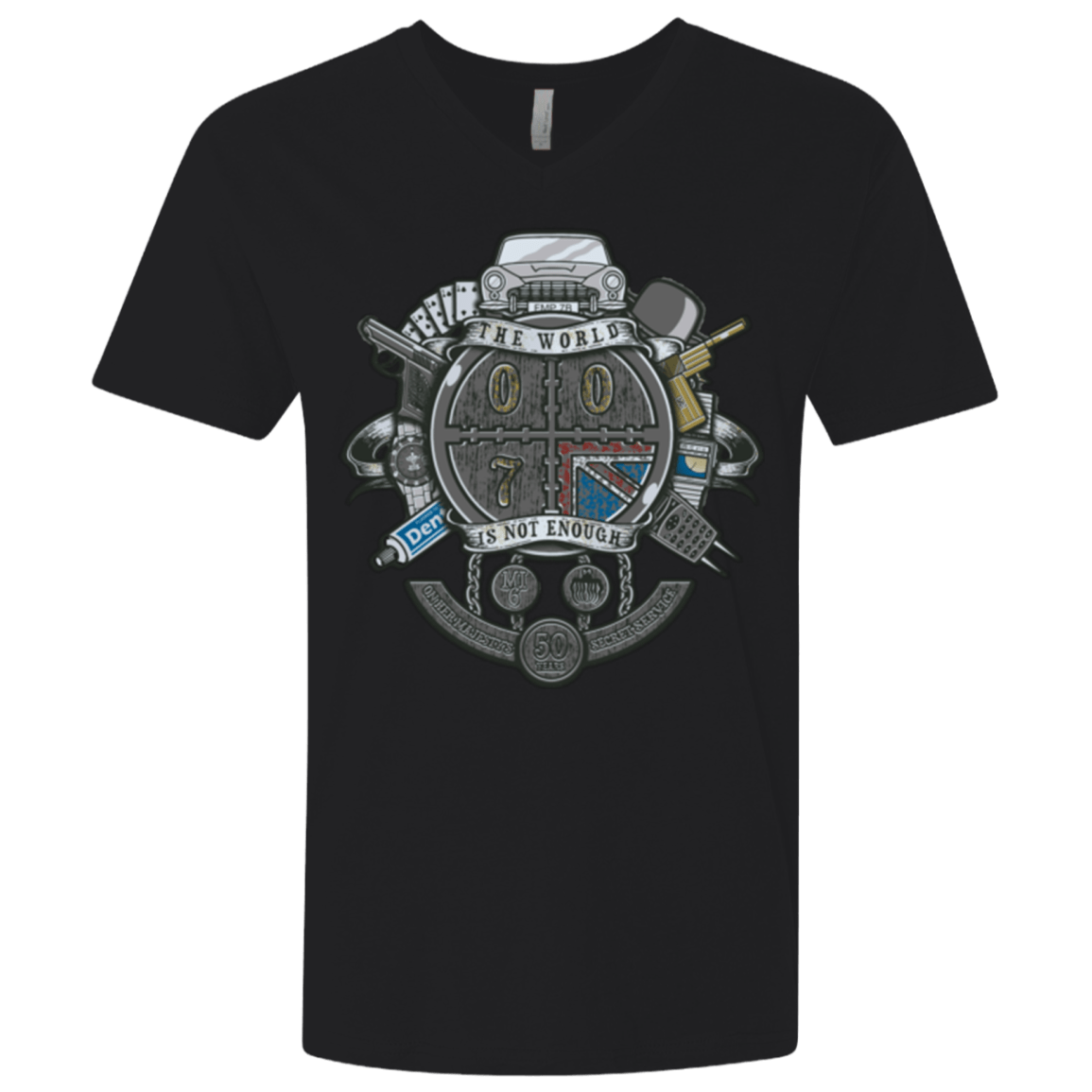 T-Shirts Black / X-Small British Spy Crest Men's Premium V-Neck