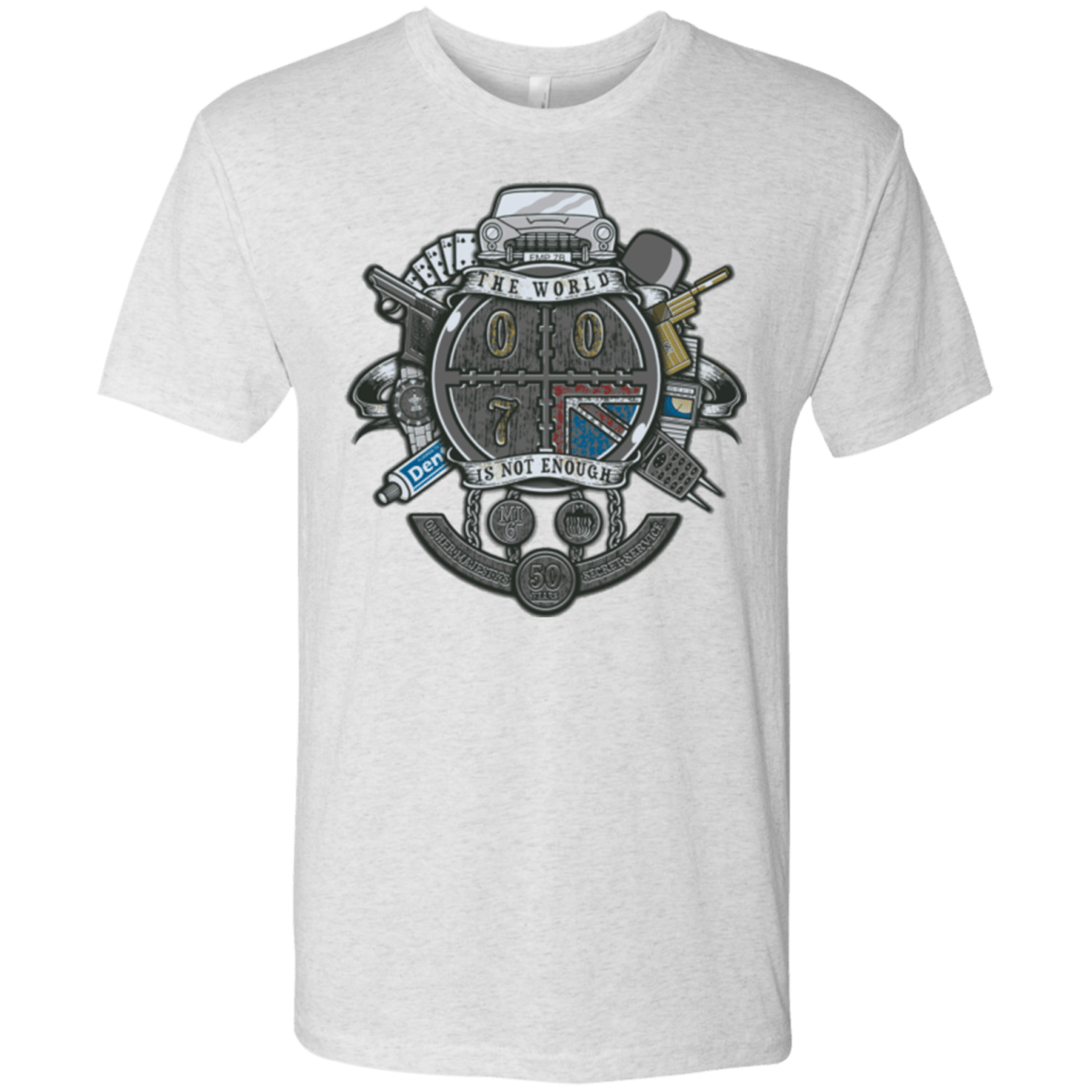 T-Shirts Heather White / Small British Spy Crest Men's Triblend T-Shirt