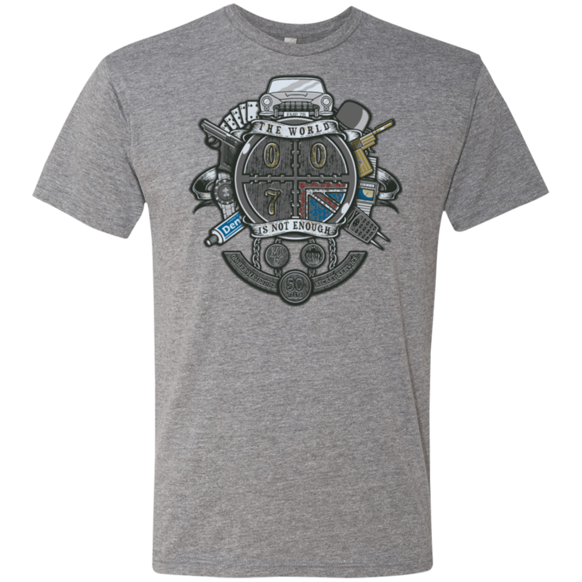 T-Shirts Premium Heather / Small British Spy Crest Men's Triblend T-Shirt