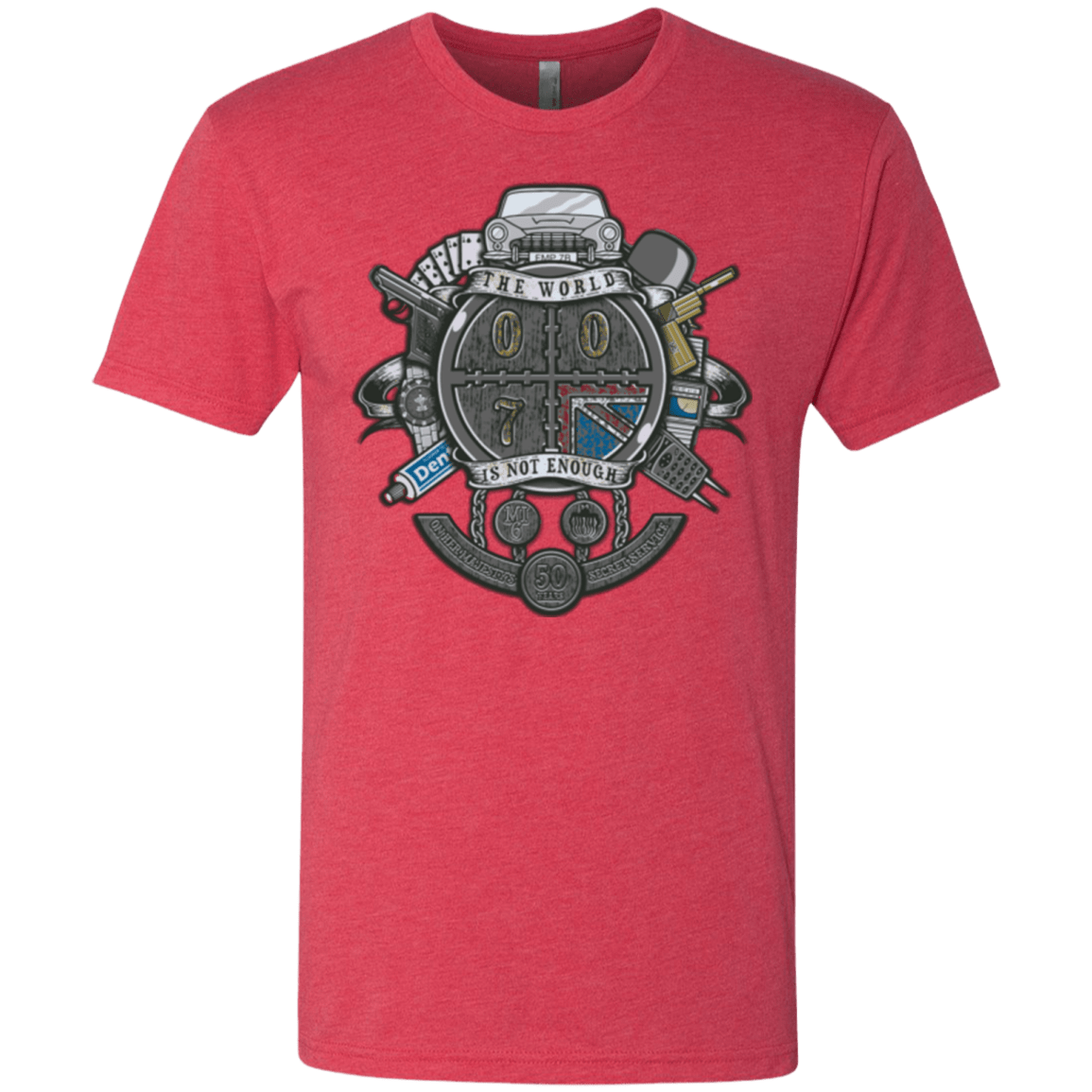 T-Shirts Vintage Red / Small British Spy Crest Men's Triblend T-Shirt