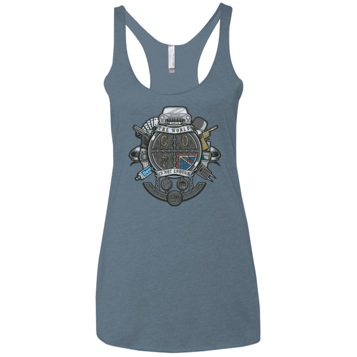 T-Shirts Indigo / X-Small British Spy Crest Women's Triblend Racerback Tank