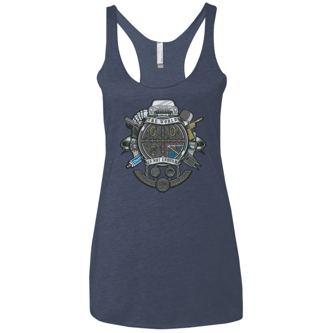 T-Shirts Vintage Navy / X-Small British Spy Crest Women's Triblend Racerback Tank