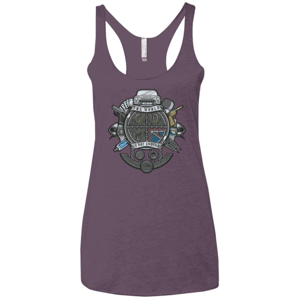 T-Shirts Vintage Purple / X-Small British Spy Crest Women's Triblend Racerback Tank