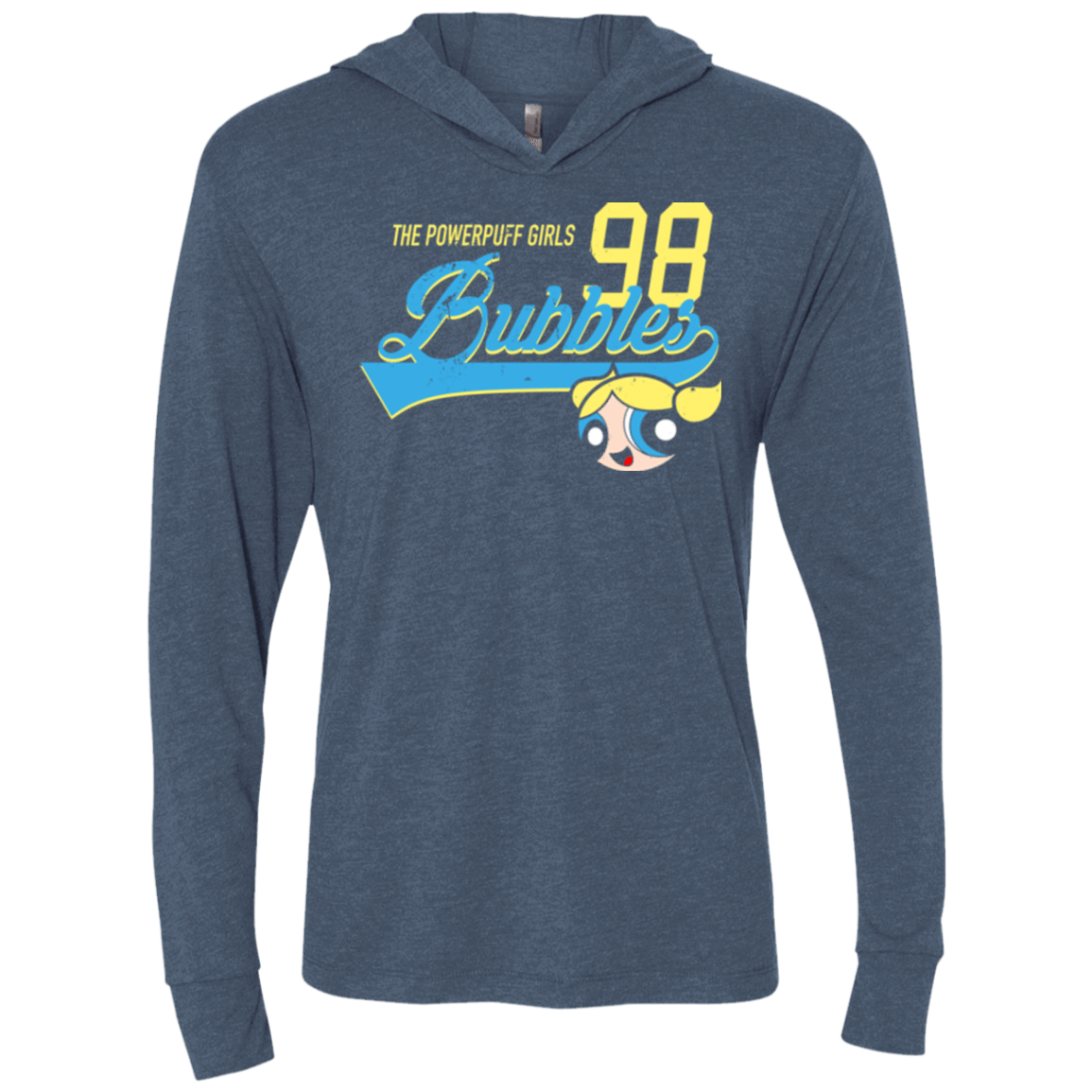 T-Shirts Indigo / X-Small Bubbles Triblend Long Sleeve Hoodie Tee