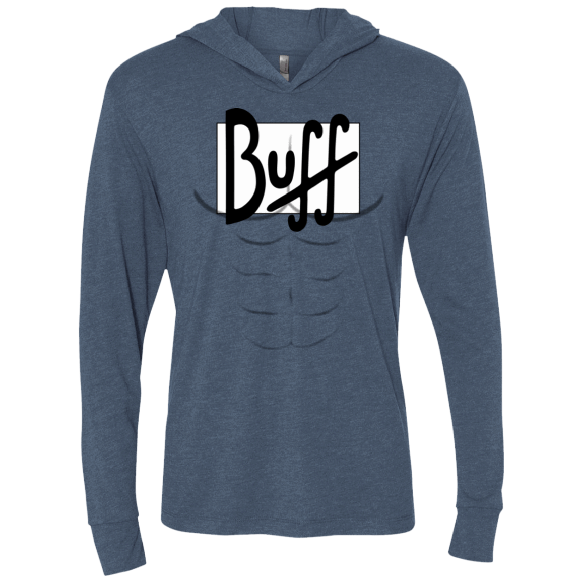 T-Shirts Indigo / X-Small Buff Triblend Long Sleeve Hoodie Tee