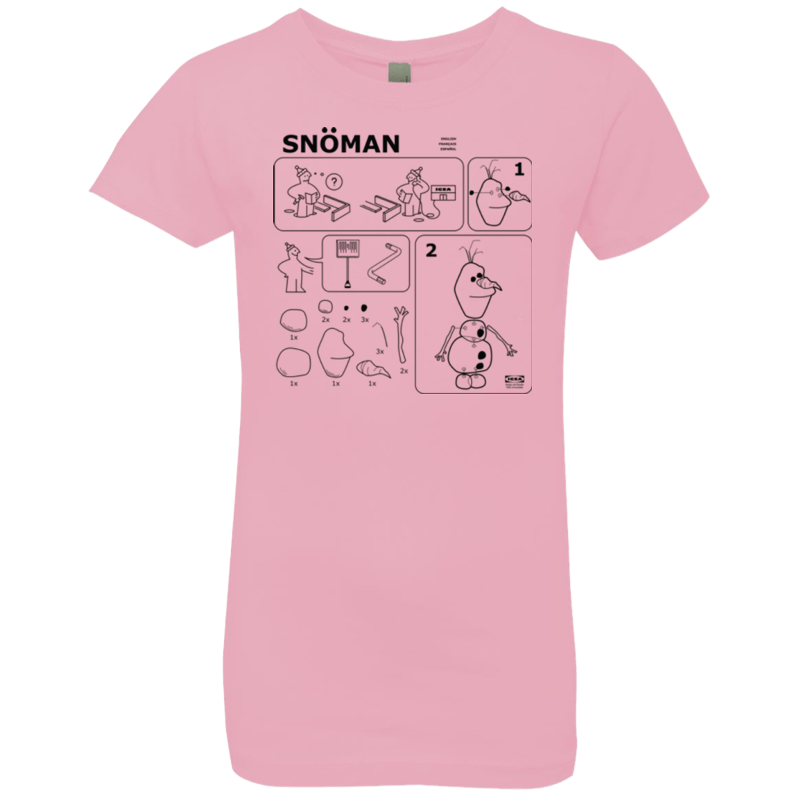T-Shirts Light Pink / YXS Build a Snowman Girls Premium T-Shirt