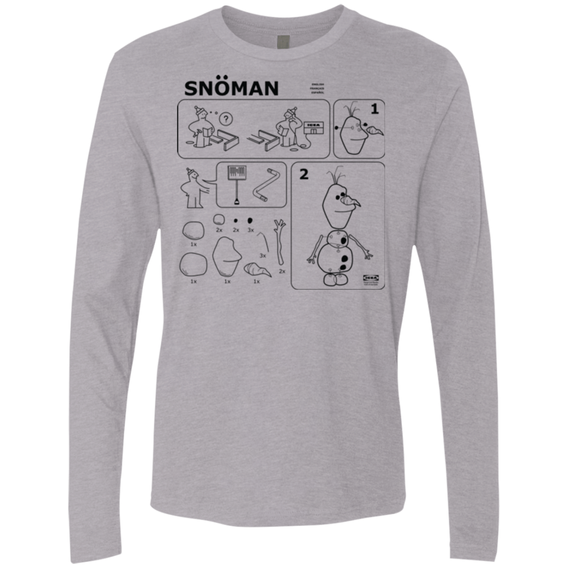 T-Shirts Heather Grey / Small Build a Snowman Men's Premium Long Sleeve