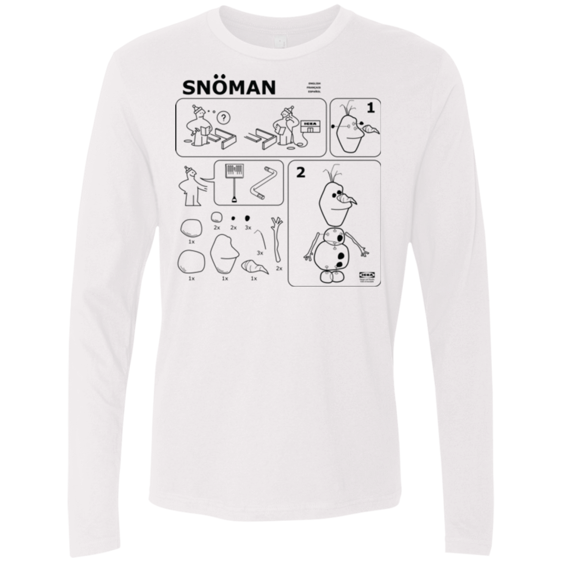 T-Shirts White / Small Build a Snowman Men's Premium Long Sleeve