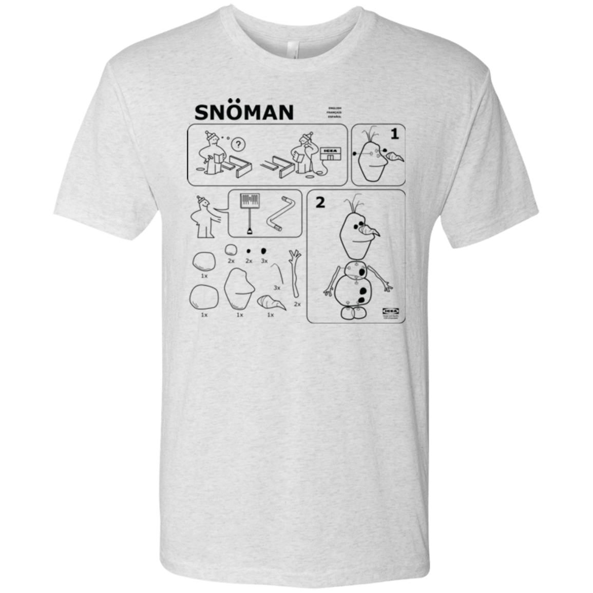 T-Shirts Heather White / Small Build a Snowman Men's Triblend T-Shirt