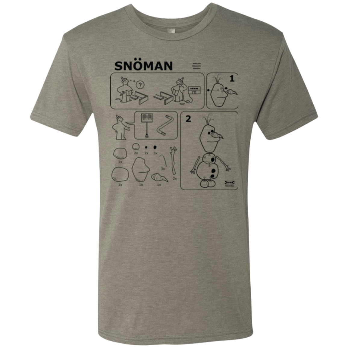 T-Shirts Venetian Grey / Small Build a Snowman Men's Triblend T-Shirt