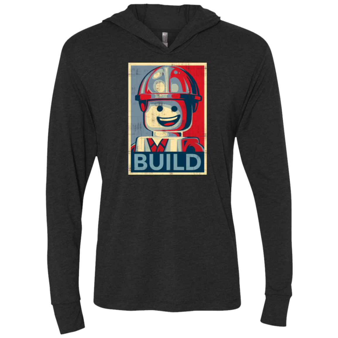 T-Shirts Vintage Black / X-Small Build Triblend Long Sleeve Hoodie Tee