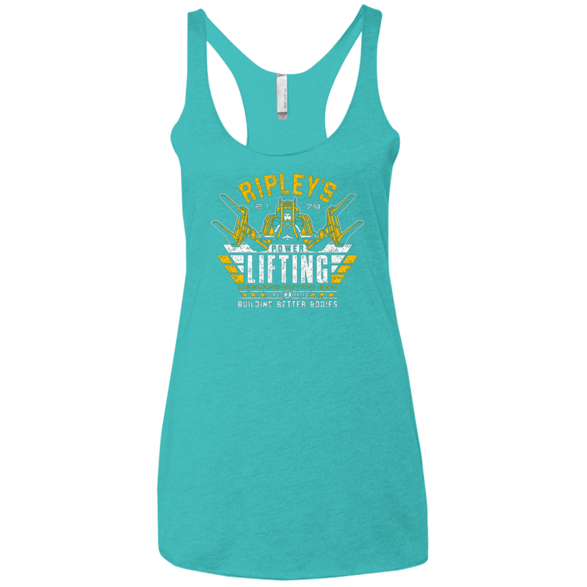 T-Shirts Tahiti Blue / X-Small Building Better Worlds (1) Women's Triblend Racerback Tank