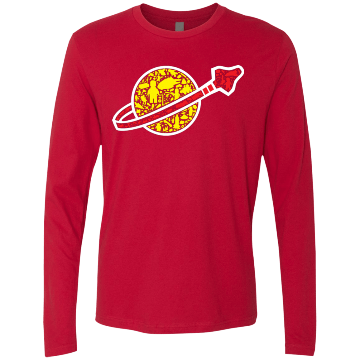 T-Shirts Red / Small Building in Space Men's Premium Long Sleeve