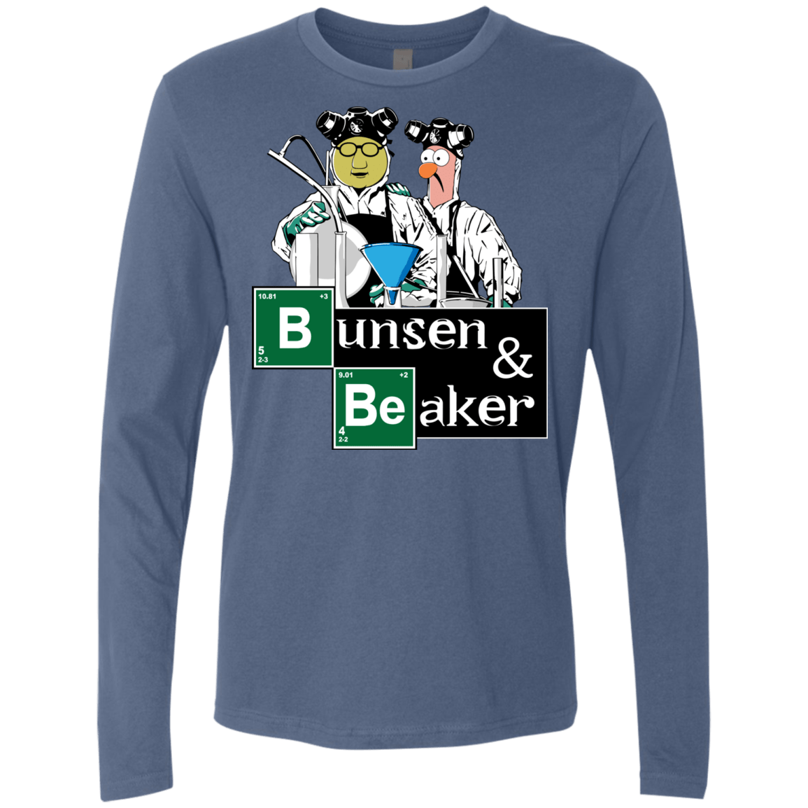 T-Shirts Indigo / Small Bunsen & Beaker Men's Premium Long Sleeve