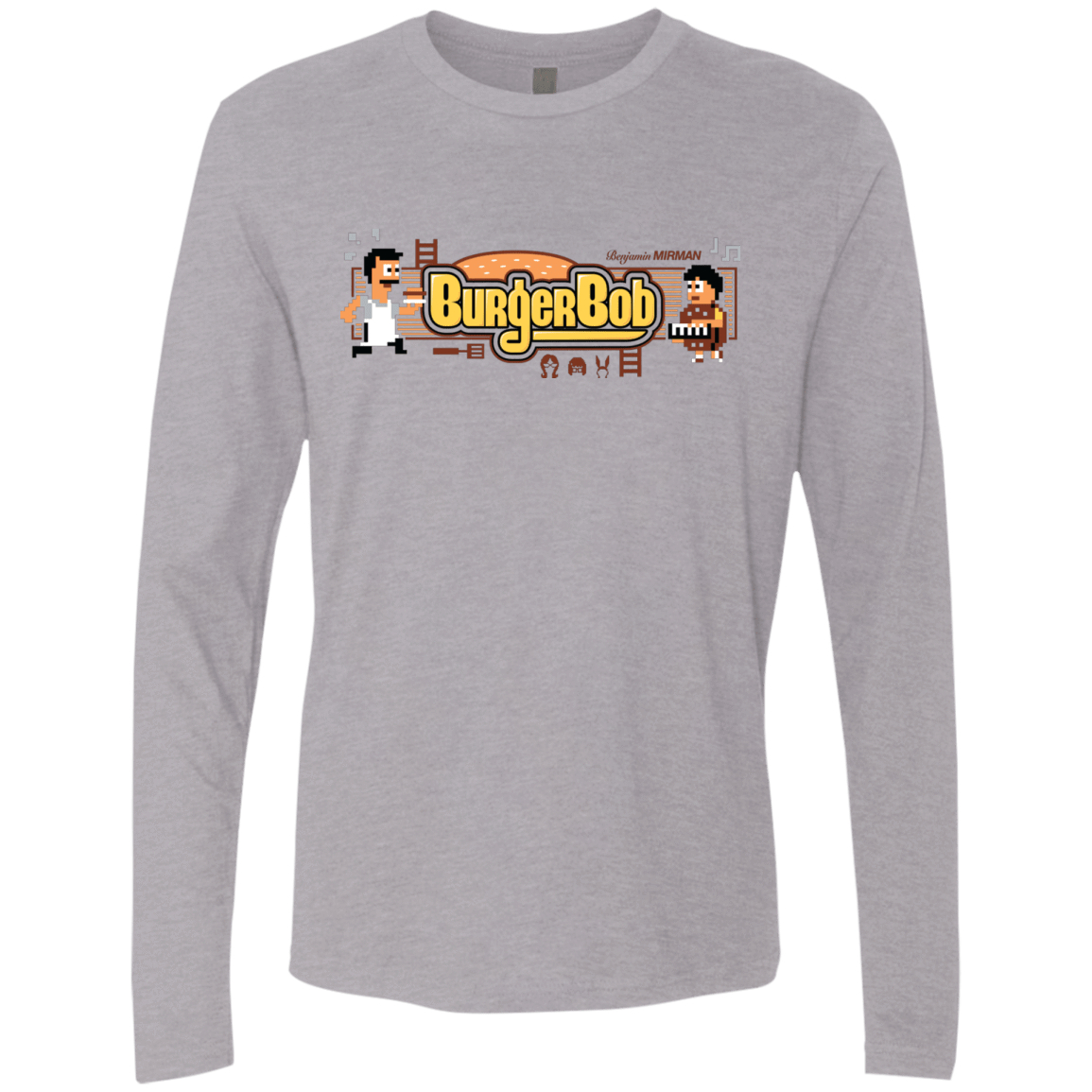 T-Shirts Heather Grey / Small Burger Bob Men's Premium Long Sleeve