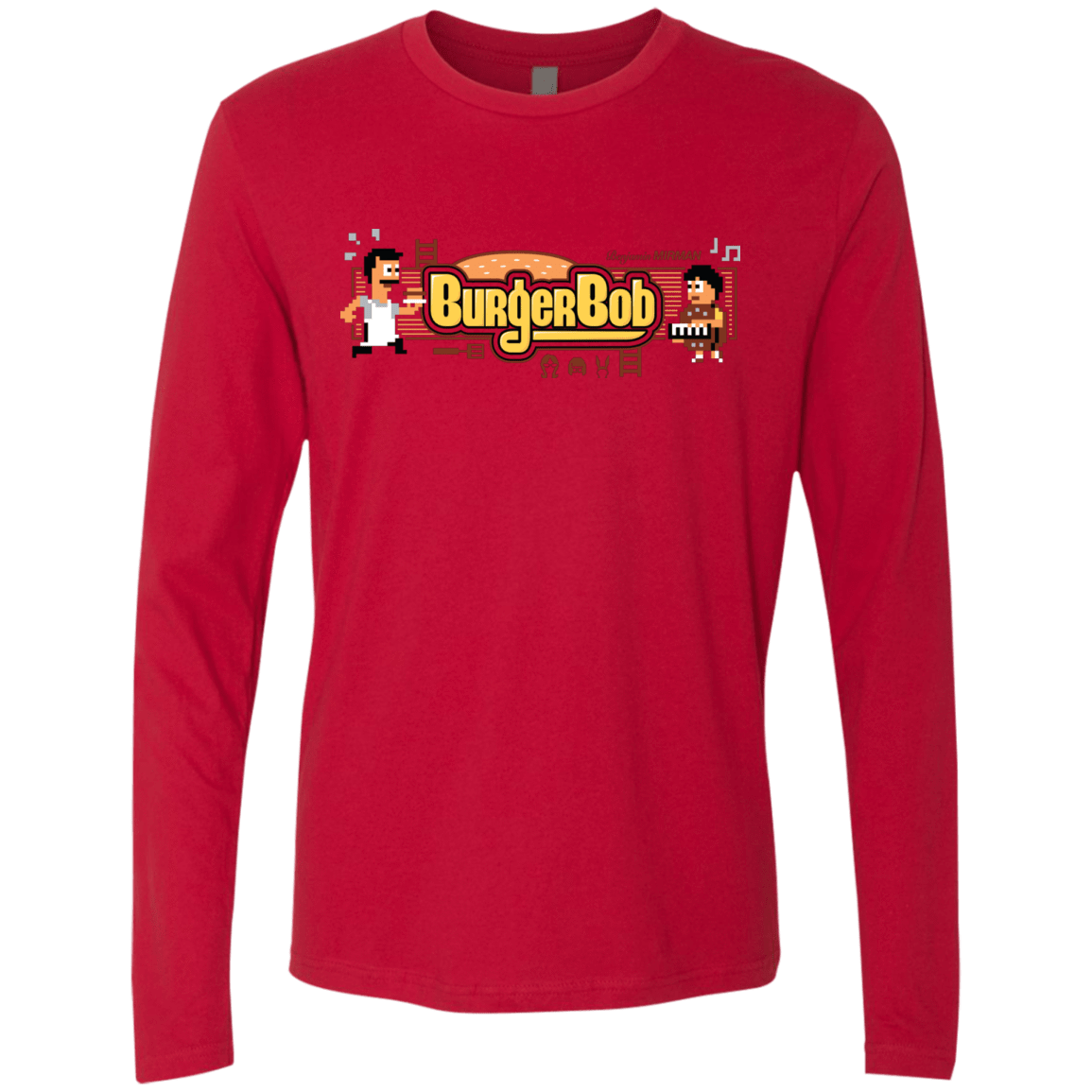 T-Shirts Red / Small Burger Bob Men's Premium Long Sleeve