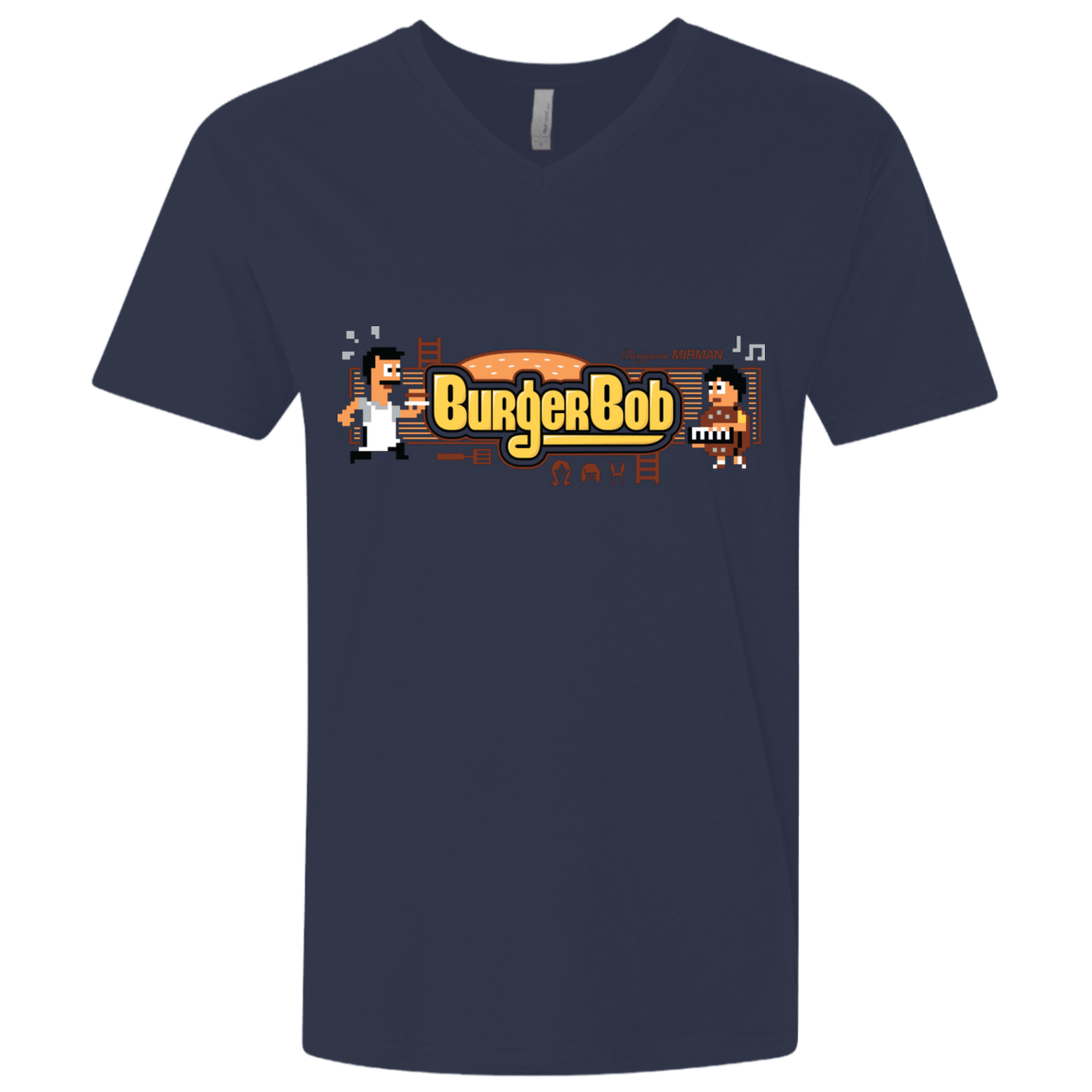 T-Shirts Midnight Navy / X-Small Burger Bob Men's Premium V-Neck