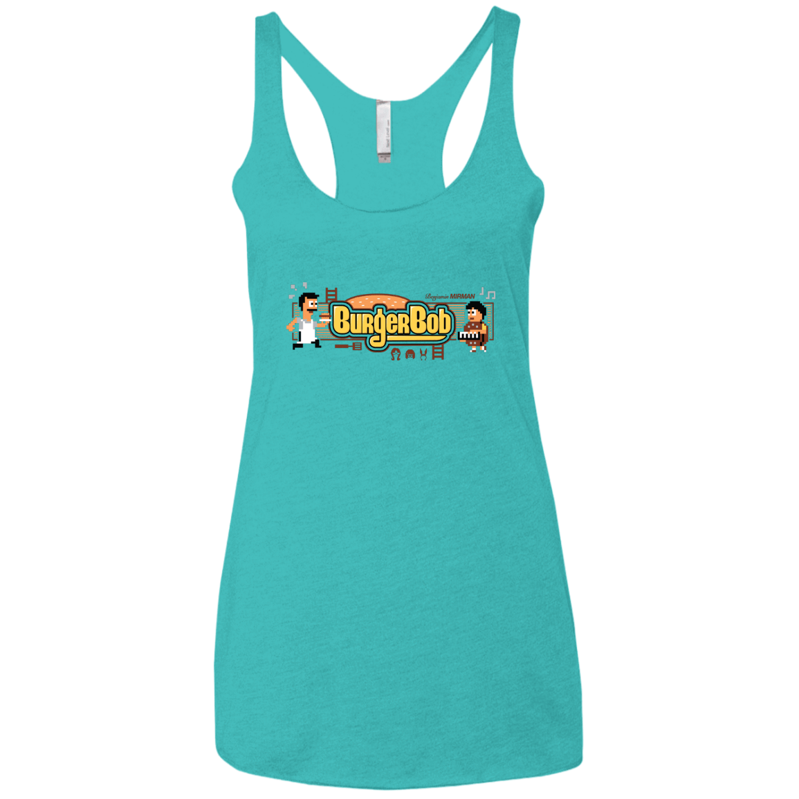 T-Shirts Tahiti Blue / X-Small Burger Bob Women's Triblend Racerback Tank