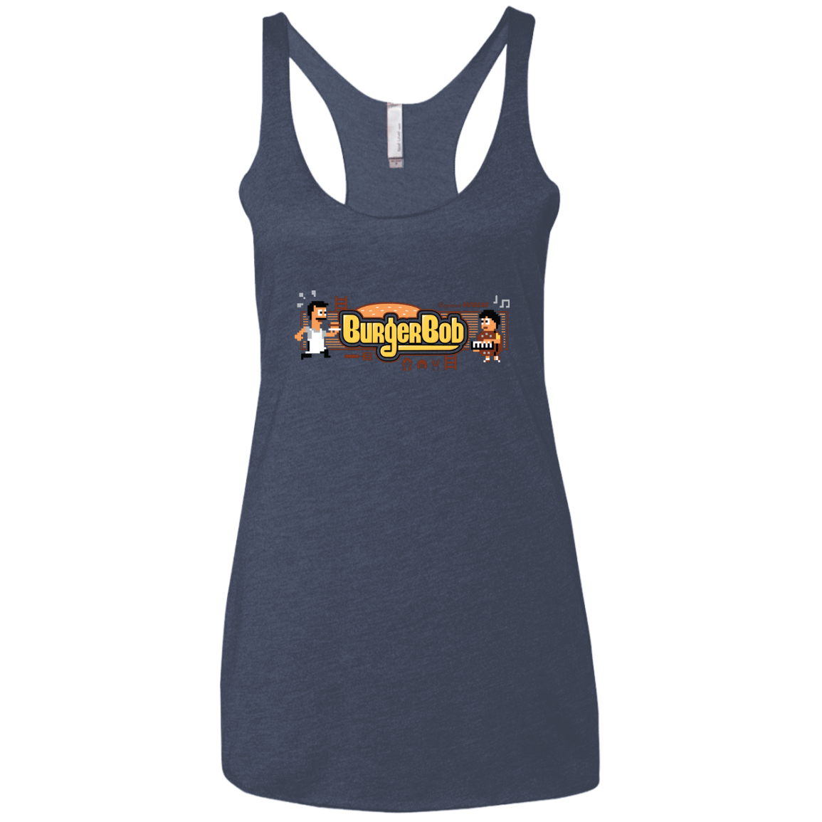 T-Shirts Vintage Navy / X-Small Burger Bob Women's Triblend Racerback Tank