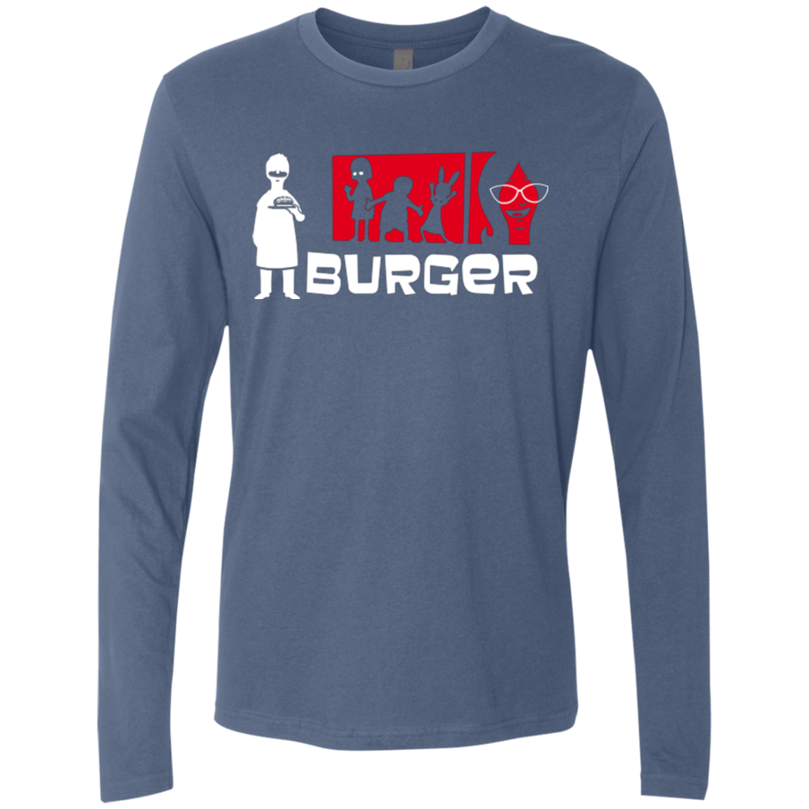 T-Shirts Indigo / S Burger Men's Premium Long Sleeve