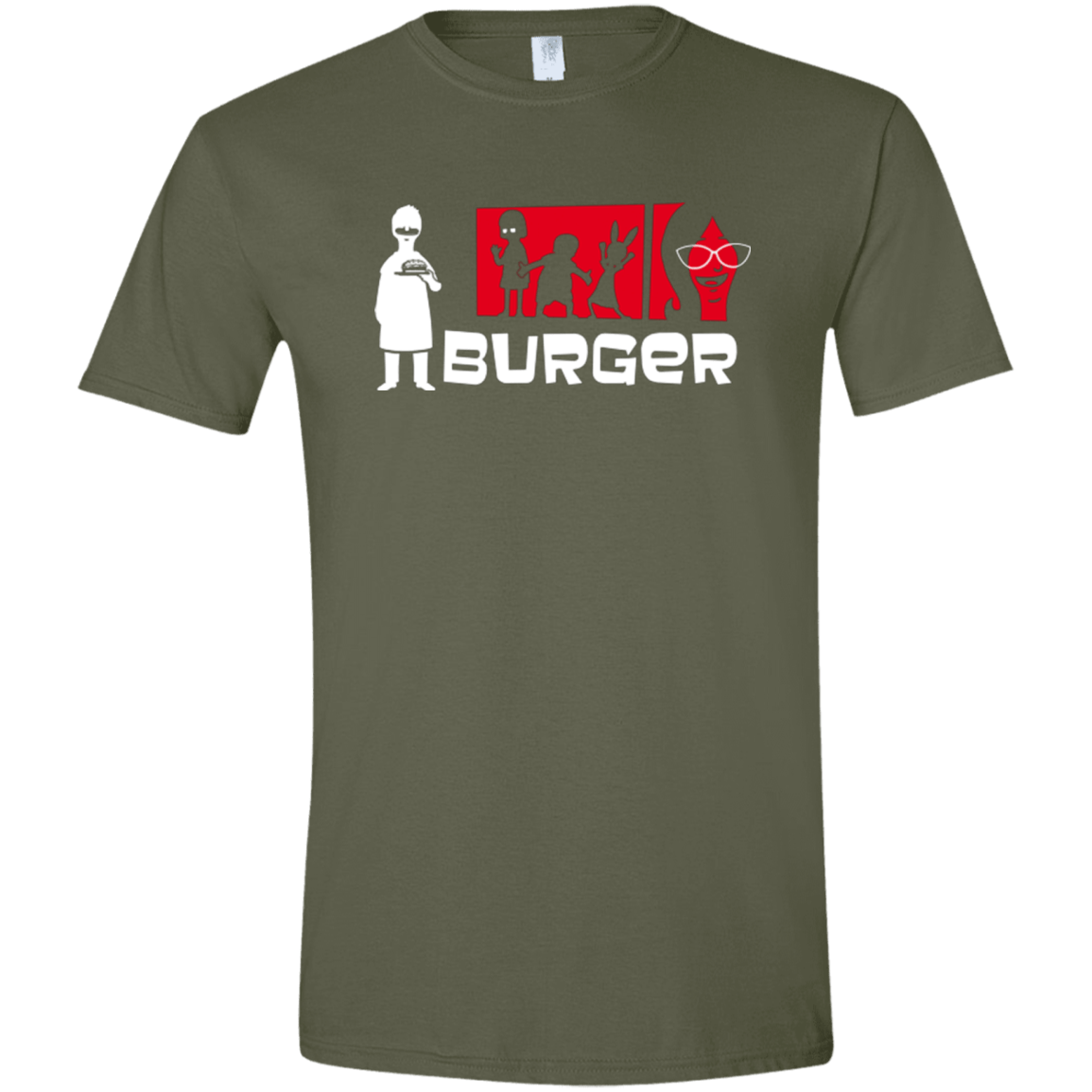 T-Shirts Military Green / S Burger Men's Semi-Fitted Softstyle