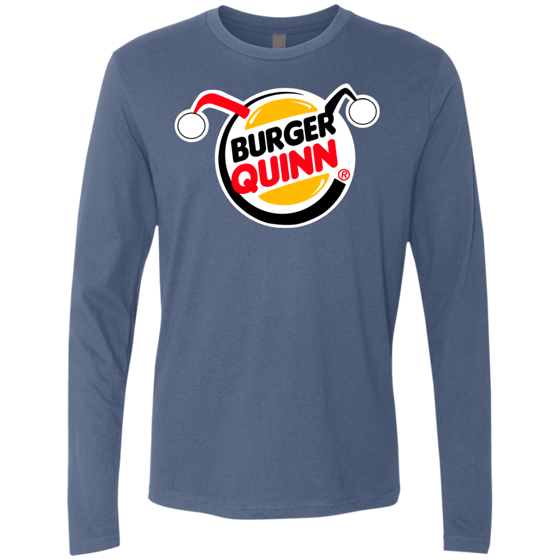 T-Shirts Indigo / Small Burger Quinn Men's Premium Long Sleeve