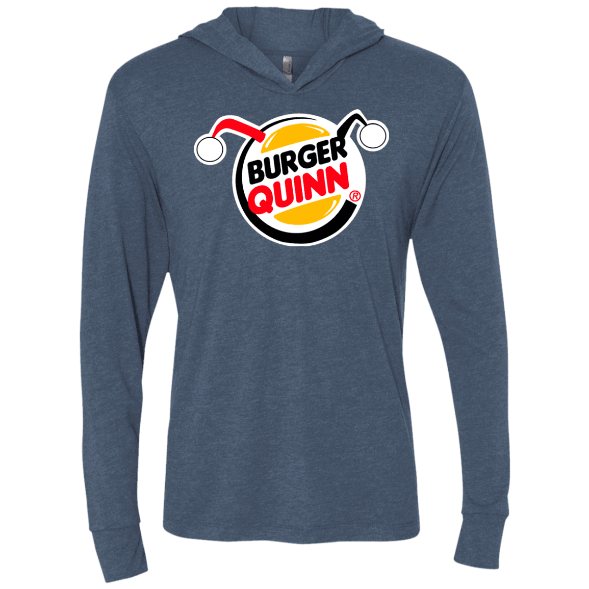 Burger Quinn Triblend Long Sleeve Hoodie Tee