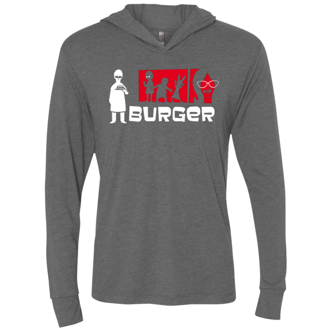 T-Shirts Premium Heather / X-Small Burger Triblend Long Sleeve Hoodie Tee
