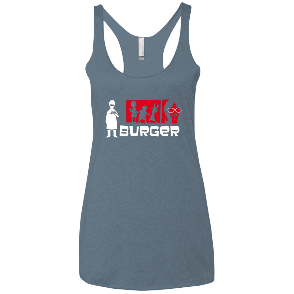 T-Shirts Indigo / X-Small Burger Women's Triblend Racerback Tank