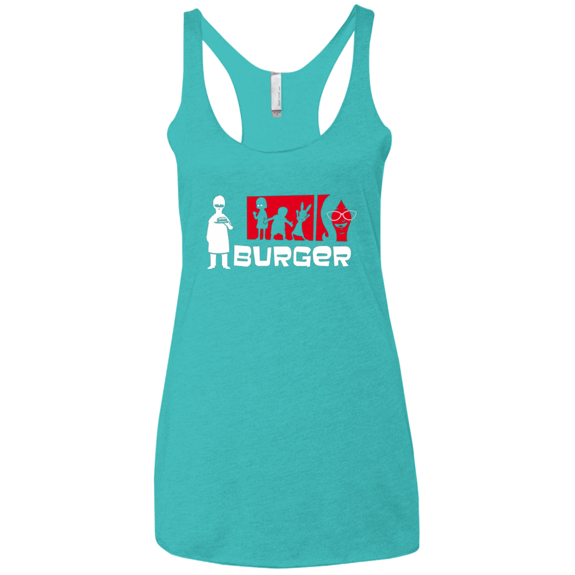 T-Shirts Tahiti Blue / X-Small Burger Women's Triblend Racerback Tank