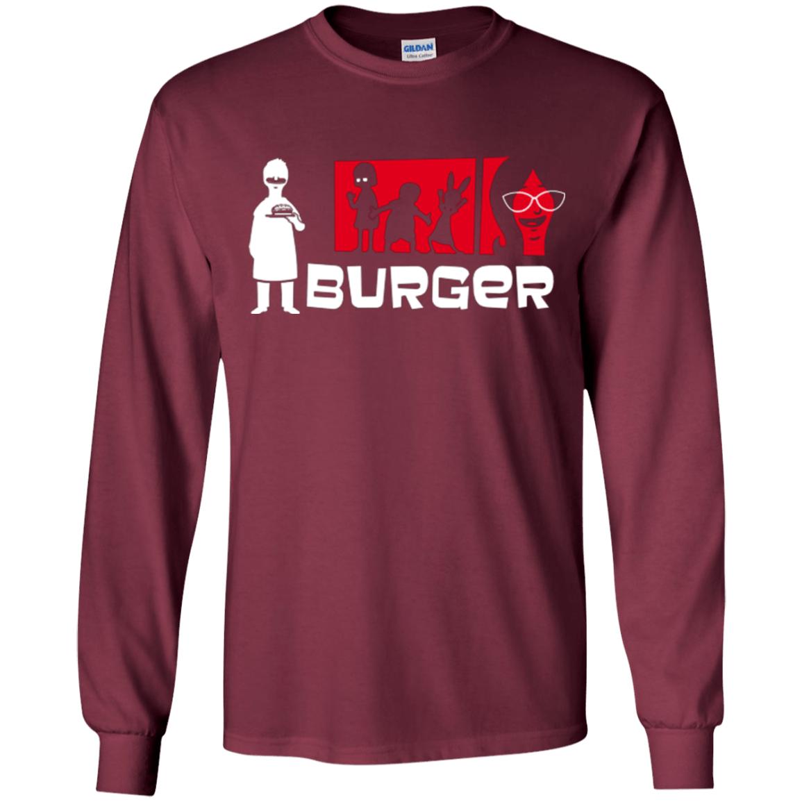 T-Shirts Maroon / YS Burger Youth Long Sleeve T-Shirt