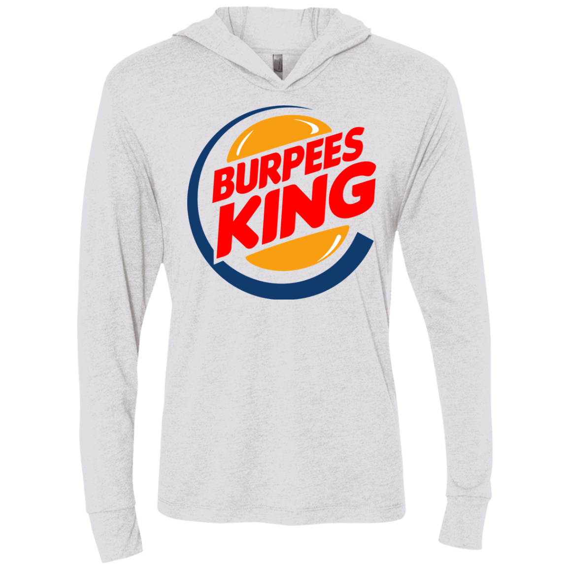 T-Shirts Heather White / X-Small Burpees King Triblend Long Sleeve Hoodie Tee