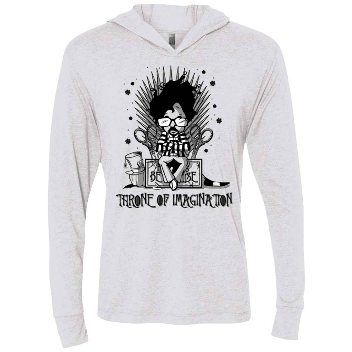 T-Shirts Heather White / X-Small Burtons Iron Throne Triblend Long Sleeve Hoodie Tee