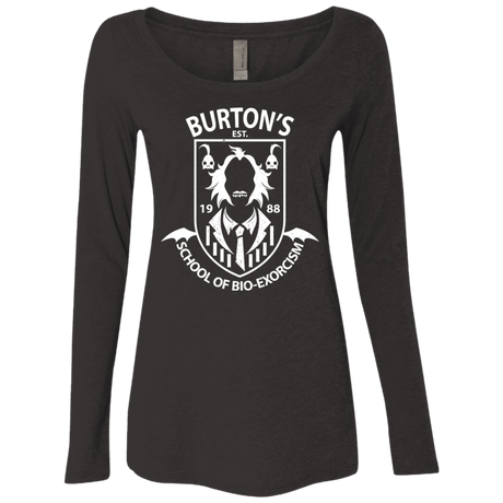T-Shirts Vintage Black / Small Burtons School of Bio Exorcism Women's Triblend Long Sleeve Shirt
