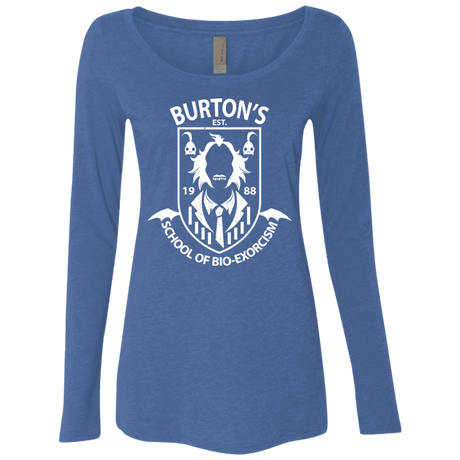 T-Shirts Vintage Royal / Small Burtons School of Bio Exorcism Women's Triblend Long Sleeve Shirt