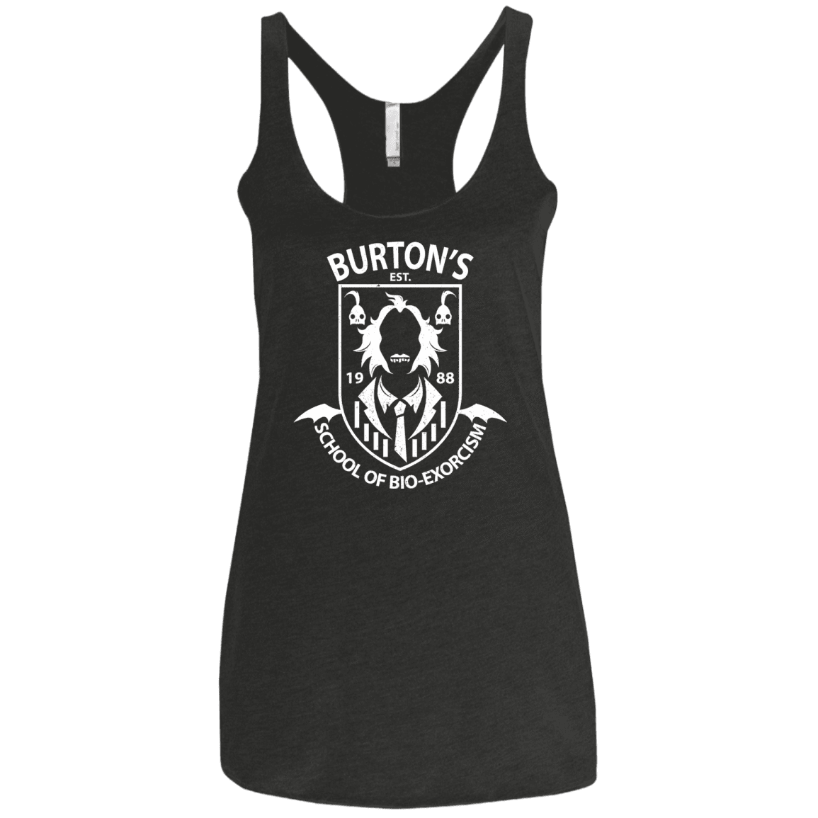T-Shirts Vintage Black / X-Small Burtons School of Bio Exorcism Women's Triblend Racerback Tank