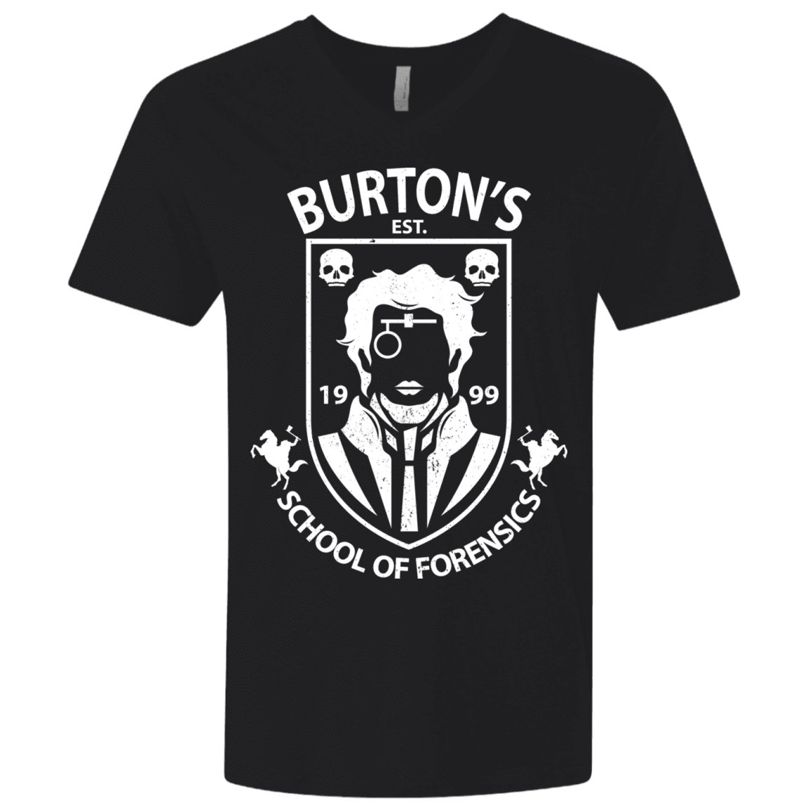 T-Shirts Black / X-Small Burtons School of Forensics Men's Premium V-Neck