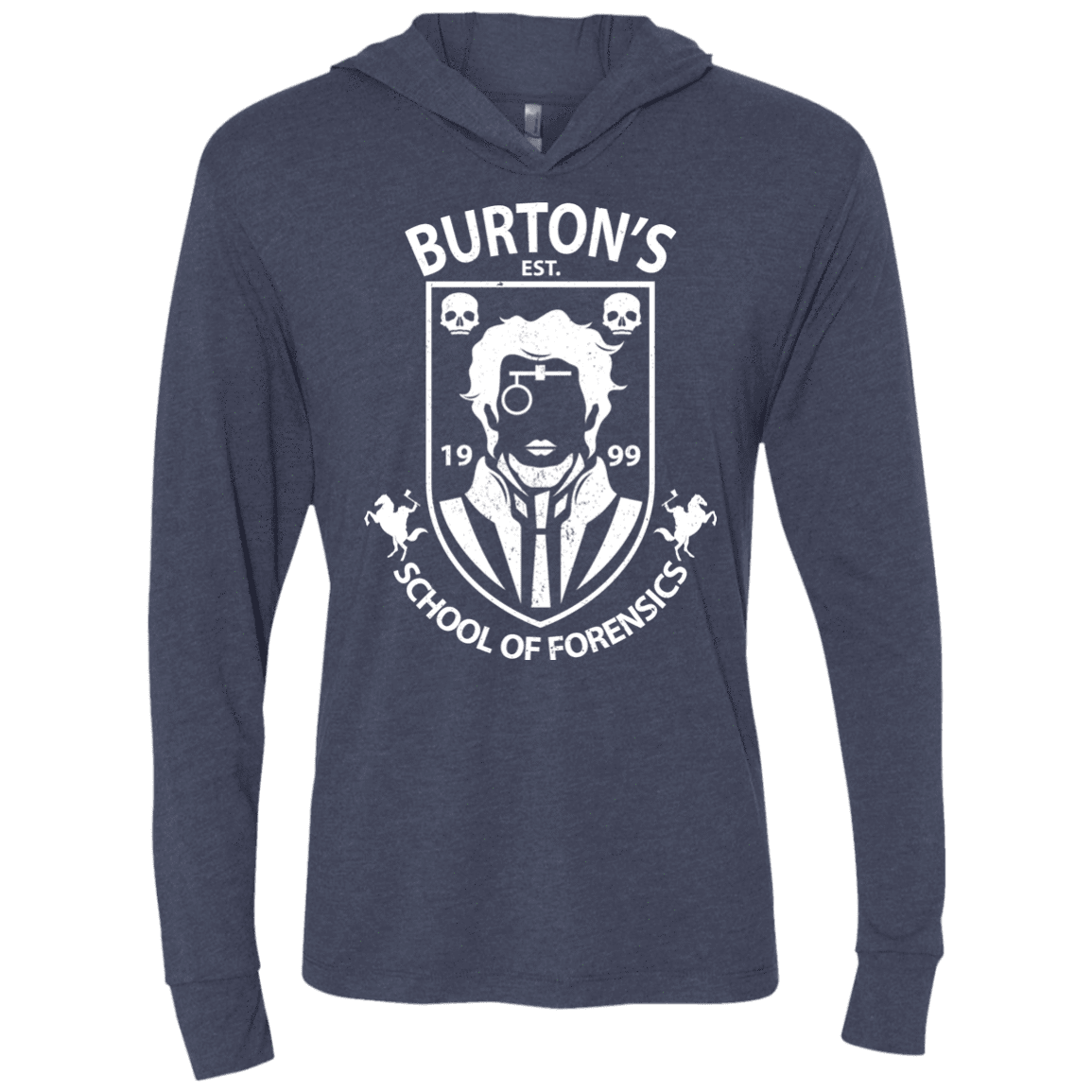 T-Shirts Vintage Navy / X-Small Burtons School of Forensics Triblend Long Sleeve Hoodie Tee