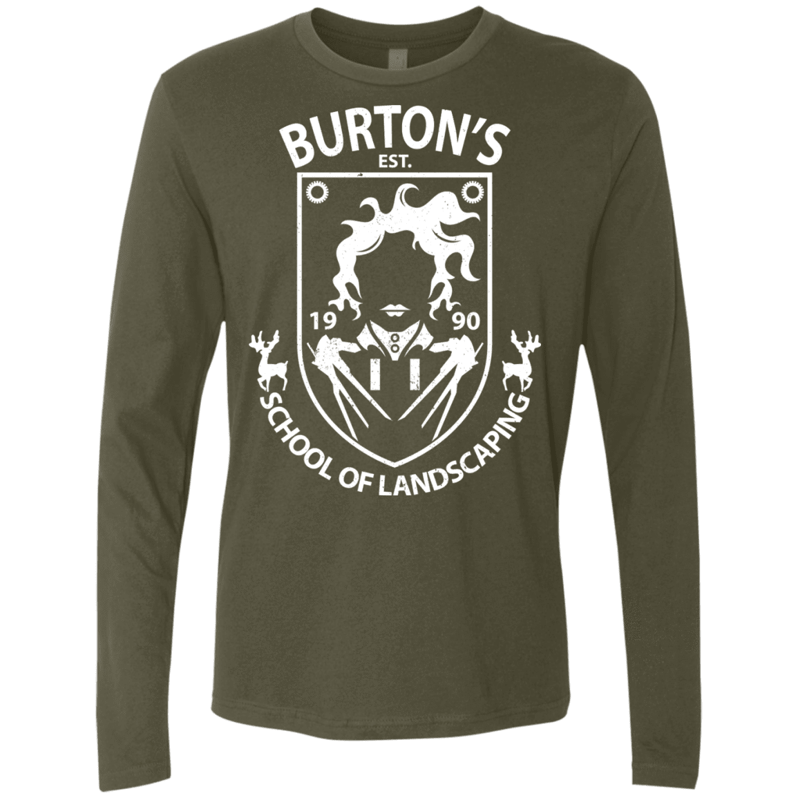 T-Shirts Military Green / Small Burtons School of Landscaping Men's Premium Long Sleeve
