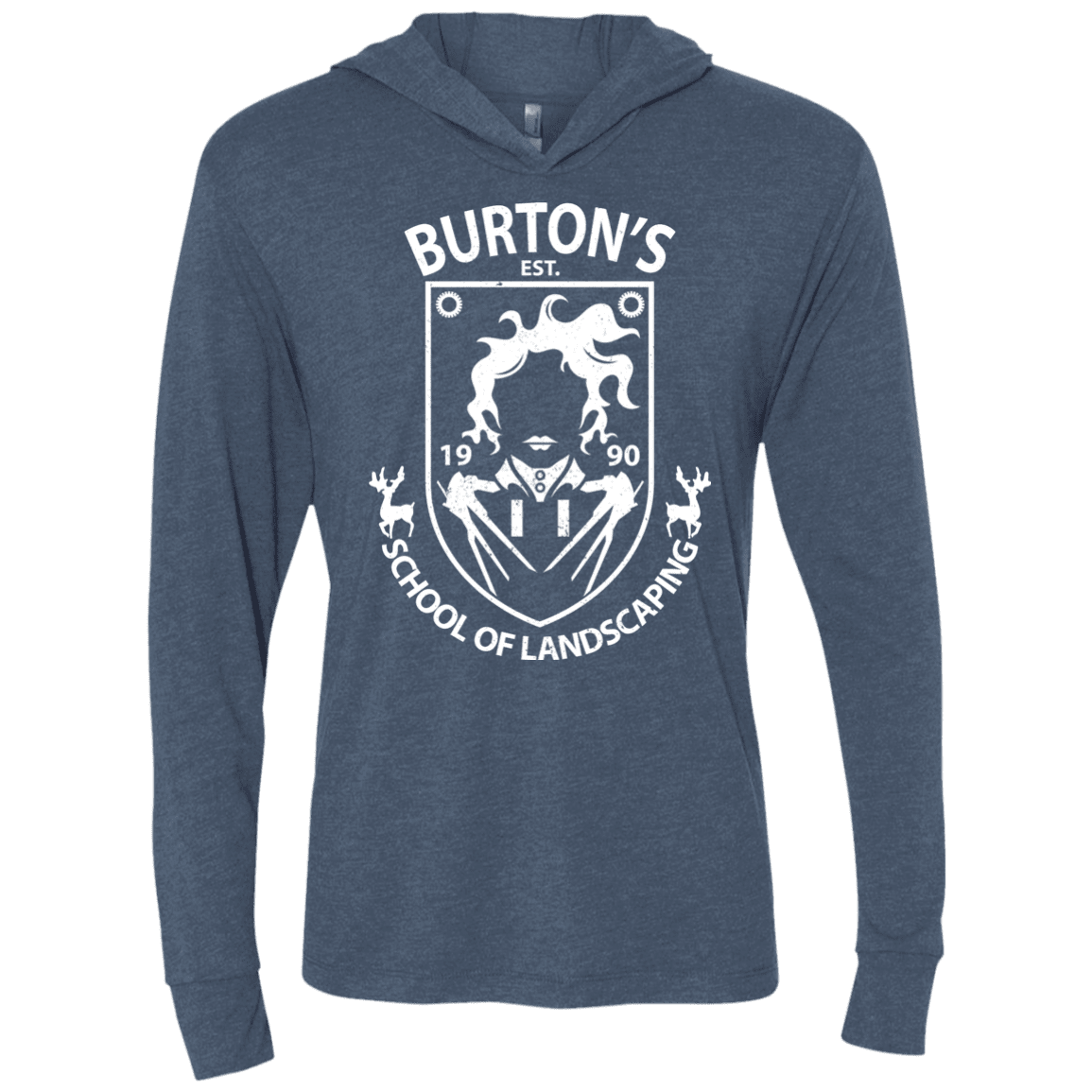 T-Shirts Indigo / X-Small Burtons School of Landscaping Triblend Long Sleeve Hoodie Tee